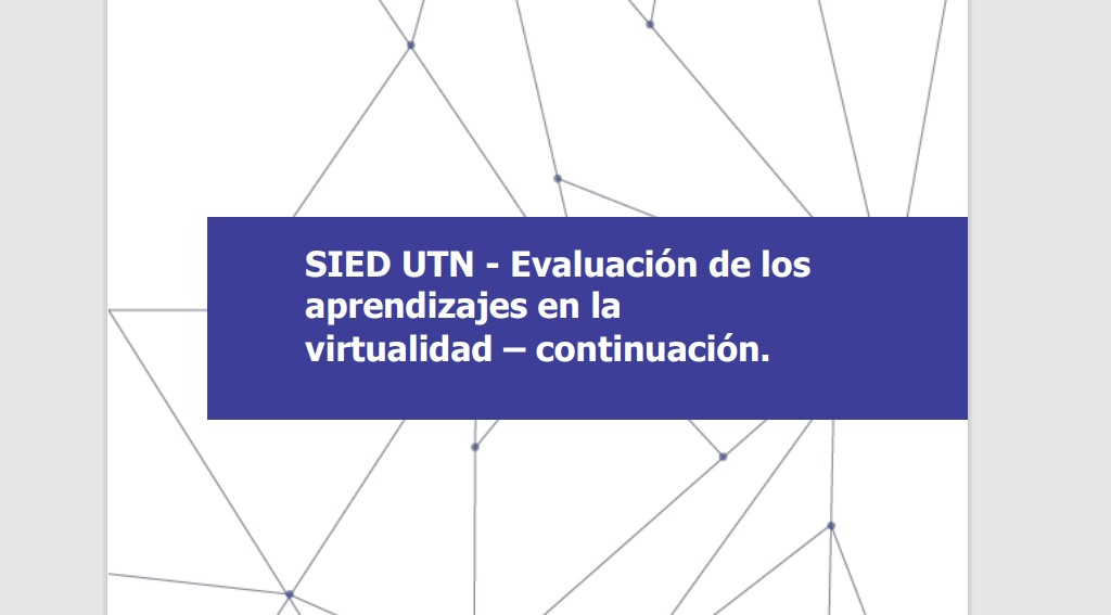 Evaluación de los aprendizajes en la virtualidad (continuación)