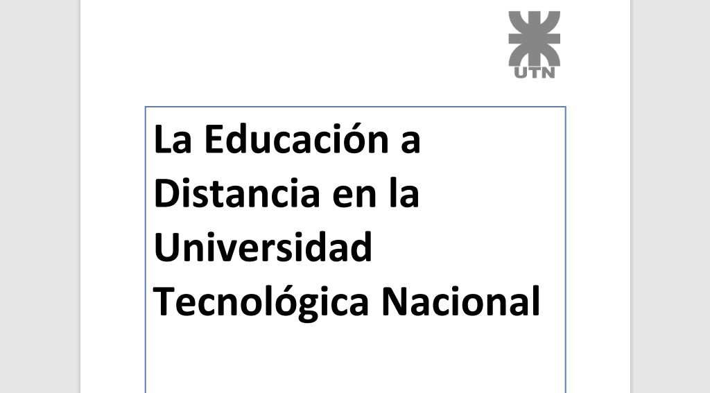 Educación a distancia en la UTN